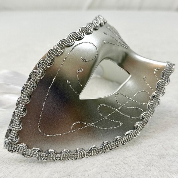 Couple Masquerade Venetian Costume Cosplay Metal Masks Silver White - Picture 7 of 9